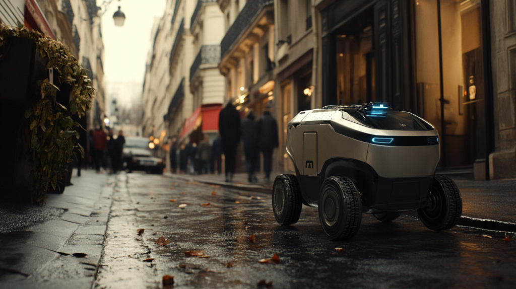 Robot de livraison dans les rues de Paris